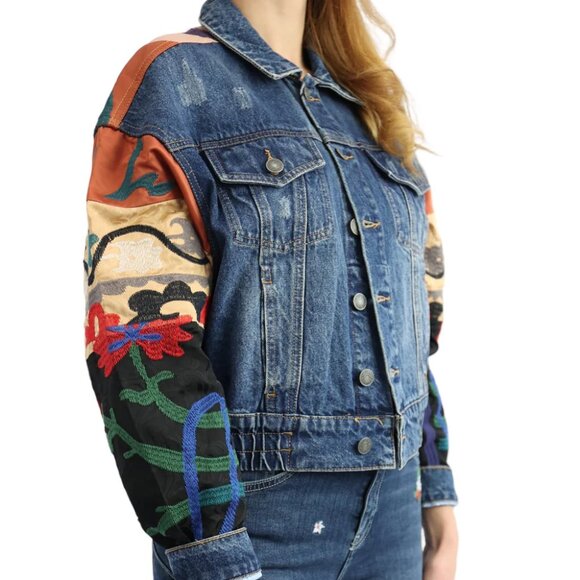 Size M NWT Desigual Sebastiana Denim Jacket - Picture 3 of 16